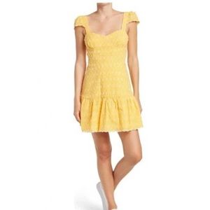 Betsey Johnson Sweetheart Bustier Eyelet Sun Dress in Solar Power Yellow